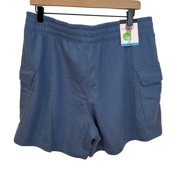 DKNY Women's Blue Cargo Shorts L Elastic Waist Pockets‎ Lounge Gorpcore Sporty - Picture 4 of 8